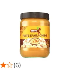 Un pot de pâte d'arachide Tantie, parfait pour votre prochaine recette beurre de cacahuète.